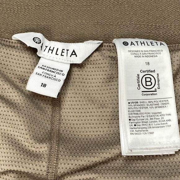 Athleta Skort Womens Sz 18 Classic Taupe Tan Golf Tennis Pickle Ball Skorts - Picture 16 of 16